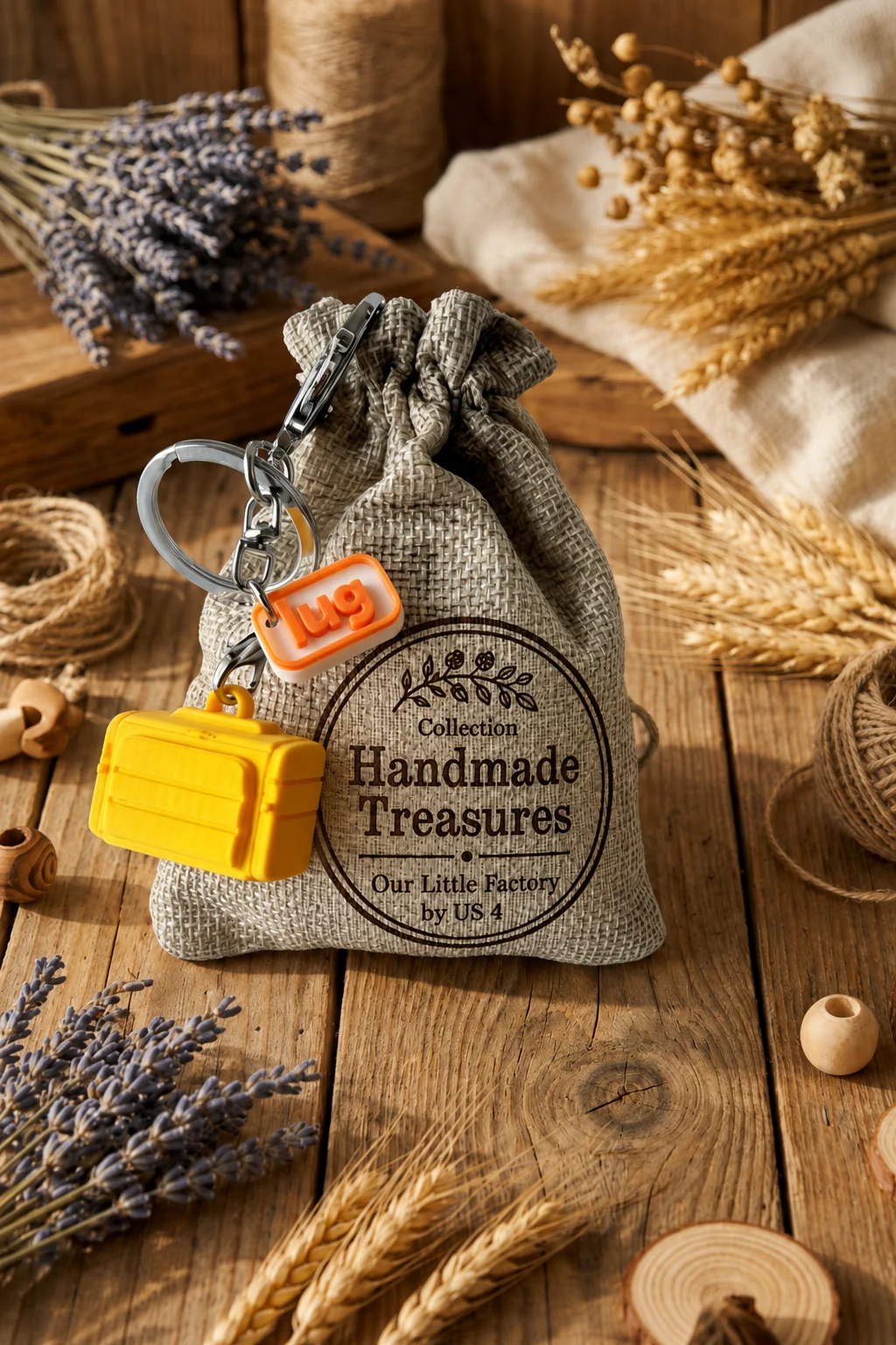 Yellow mini trolley keychain from the Lug Collection